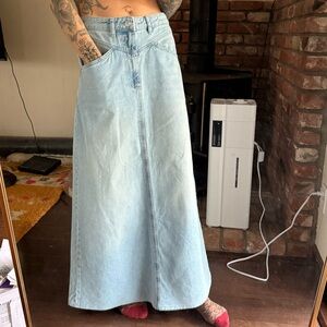 We the free people come as you are denim maxi skirt